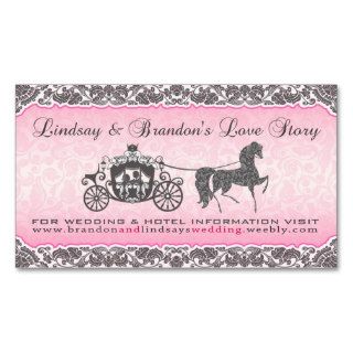 Lindsay & Brandon Rose & Carriage Wedding Design Business Card Templates