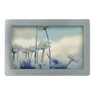 Like guessed/advised summer meadow with clouds ski rectangular belt buckle