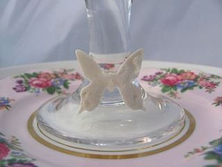 porcelain butterfly wine glass charm by stephanie earl