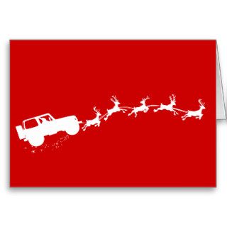 Christmas Jeep Wrangler Santa Sliegh Reindeer Card