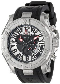 Elini Barokas Men's 10056 01 Gladiator Chronograph Black and Silver Dial Black Silicone Watch at  Men's Watch store.