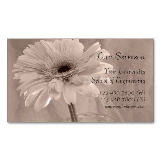 Pink Tinted Daisy Graduate Business Card Template