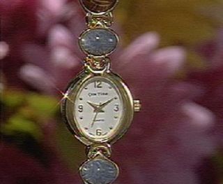 Gem Time Golden Finish 7 1/4 Scarab Bracelet Watch —
