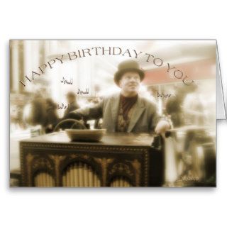 happy birthday to you street organ player cards