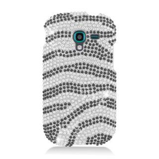 Black Silver Zebra Bling Gem Jeweled Crystal Cover Case for Samsung Galaxy Exhibit SGH T599 T Mobile Cell Phones & Accessories