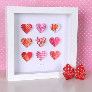 personalised valentine's paper hearts artwork by sweet dimple