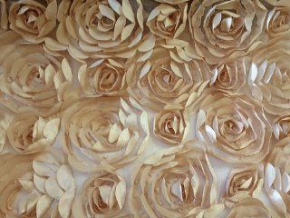 Mesh Backed Satin Petal Rosette Beige 56 Inch Fabric By the Yard (F.E.)  Other Products  