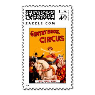 Gentry Bros. Circus ~ Vintage Circus Trick Rider Postage Stamps