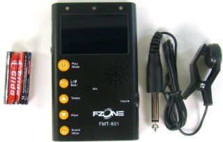 Fzone FMT 601 Tuner/Metronome in Black with Clip on Microphone Pick up Musical Instruments
