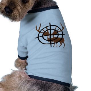 funny deer in crosshair icon dog tee shirt
