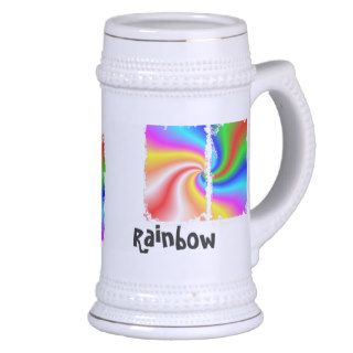A Modern Abstract Art Rainbow Box Stein Coffee Mugs