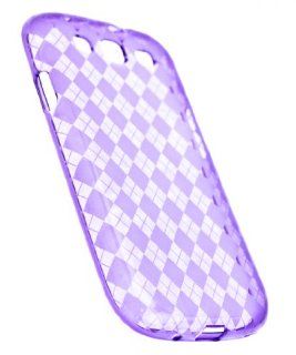 CASE123 Soft Diamond Pattern TPU Gel Skin Case Cover for Samsung Galaxy S3   Purple Cell Phones & Accessories