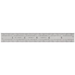 Starrett C604RE 6 Spring Tempered Steel Rule With Inch Graduations, 6" Length, 3/4" Width, 3/64" Thickness