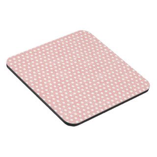 Vintage Pink Polka Dot Pattern Beverage Coasters