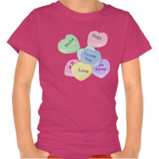 Candy Hearts and Text T Shirt