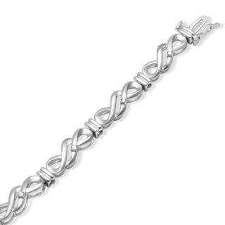 CT. T.W. Diamond Double Infinity Bracelet in Sterling Silver   7
