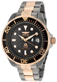 Invicta 10643  Watches,Mens Pro Diver/Grand Diver Automatic Black Carbon Fiber Dial Two Tone, Casual Invicta Automatic Watches