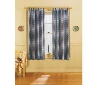 Concord Printed Plaid 63 Tab Top Curtain PanelPair —