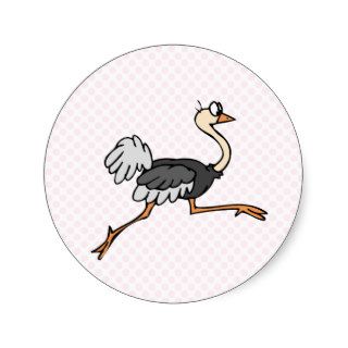 Ollie Ostrich Round Stickers
