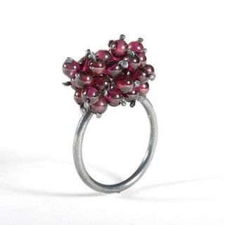 silver & semi precious stone berries ring by alison macleod