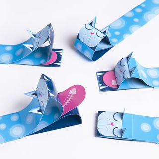 cat puppet bookmark by bookbeasts