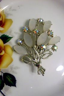 vintage diamante posey brooch by once upon a tea cup