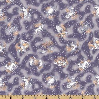 44'' Wide Cosmos Zodiac Signs Purple Fabric By The Yard