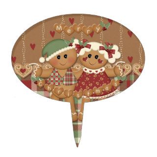 Gingerbread Country Christmas Cake Topper