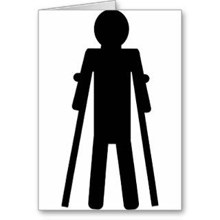 crutches man greeting card
