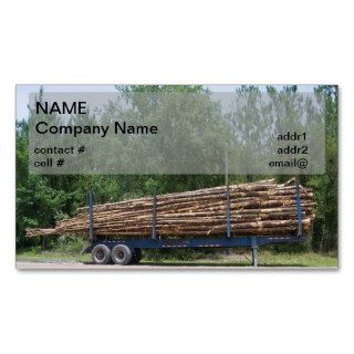 loaded pulpwood trailer business card