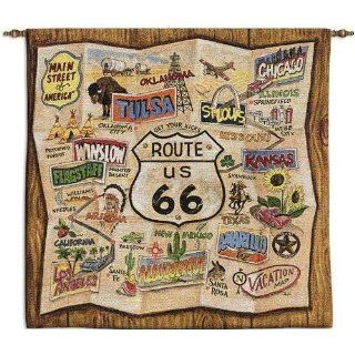 Route 66 Wall Hanging   44 x 44 Wall Hanging   Tapestries