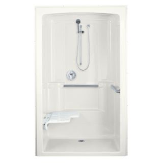 KOHLER Freewill 84 in H x 37.5 in W x 52 in L White Acrylic 1 Piece Shower with Integrated Seat