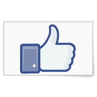 facebook LIKE thumb up icon graphic Rectangular Stickers