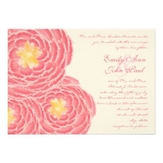 Modern Floral Chrysanthemum Wedding Invitations