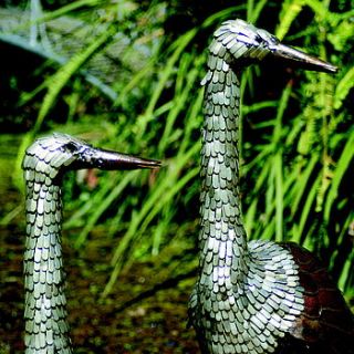 lifesize metal goose sculpture by london garden trading