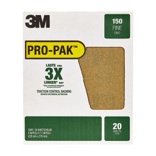 3M 20 Pack 150 Grit 9 in W x 11 in L Between Coats Finishing Sandpaper