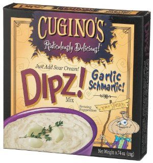 Cugino's Gourmet Foods, Ridiculously Delicious DIPZ, Garlic Schmarlic Dip Mix, 0.74 Ounce Boxes (Pack of 12)  Grocery & Gourmet Food
