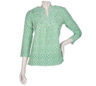 Lilly & Van 3/4 Sleeve Tunic with Trapunto Stitch Trim —