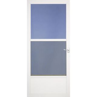 LARSON White Southport Mid View Tempered Glass Storm Door (Common 81 in x 32 in; Actual 80.61 in x 33.56 in)