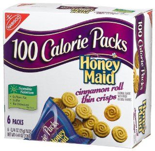 100 Calorie Packs Honey Maid Cinnamon Roll Thin Crisps, 6 Count Packets (Pack of 6)  Cookies Gourmet  Grocery & Gourmet Food