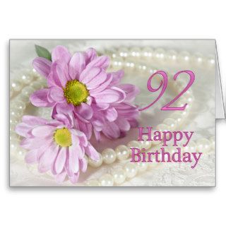 92nd Birthday card with daisies