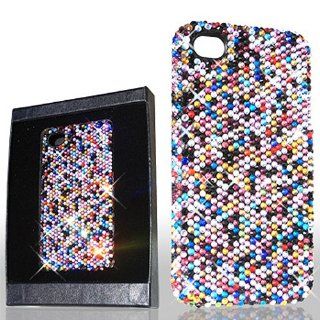 Rainbow Sprinkles Bling Gem Jeweled Crystal Cover Case for Apple iPhone 4 4S Cell Phones & Accessories