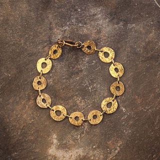 textured gold link bracelet by rochelle shepherd jewels