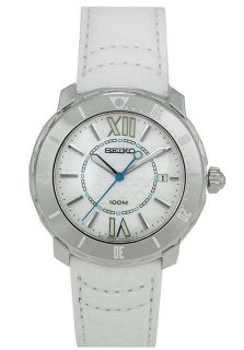 Seiko SKK895P1  Watches,Mens Quartz White Leather Strap w/ Mother Of Pearl Dial, Casual Seiko Quartz Watches