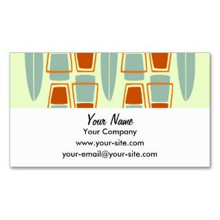 Retro Inspired 1950s Tiki Surfboard business cards