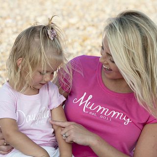 mummy and daughter 'est' t shirt set by precious little plum