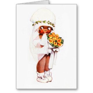 Vintage Black Americana Bride Greeting Card