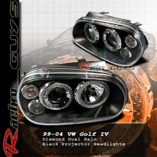 VW Golf GTi Headlights Black Halo Pro Headlights 1999 2000 2001 2002 2003 2004 2005 99 00 01 02 03 04 05 Automotive