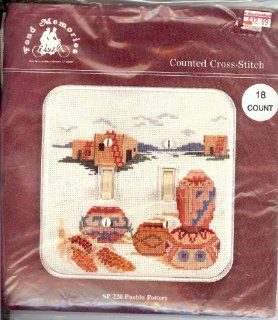 Fond Memories Counted Cross Stitch Kit, Double acrylic switchplate, southwestern style SP 220 Pueblo Pottery