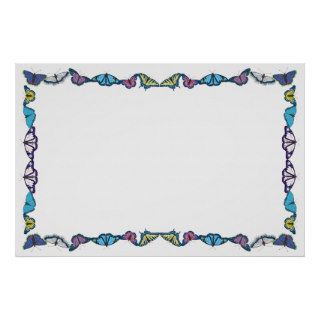 Full Color Butterfly Border Posters